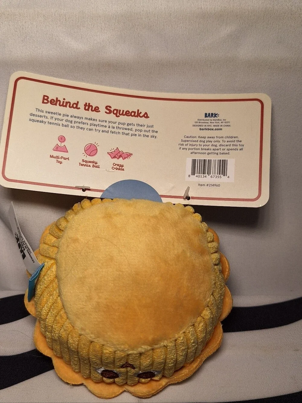 NWT Bark Pumpkin Pia Dog Toy S